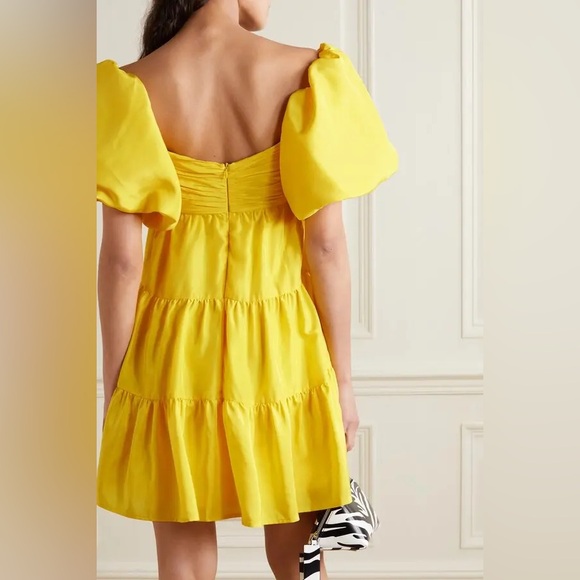 Rebecca Vallance New Izzy Tiered Ruched Silk Taffeta Mini Dress Size US 6 - Picture 2 of 16